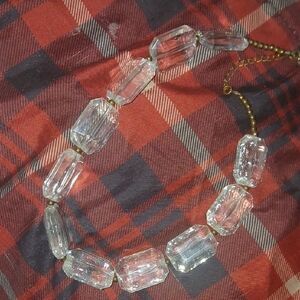 Elegant antique Clear glass Crystal Necklace